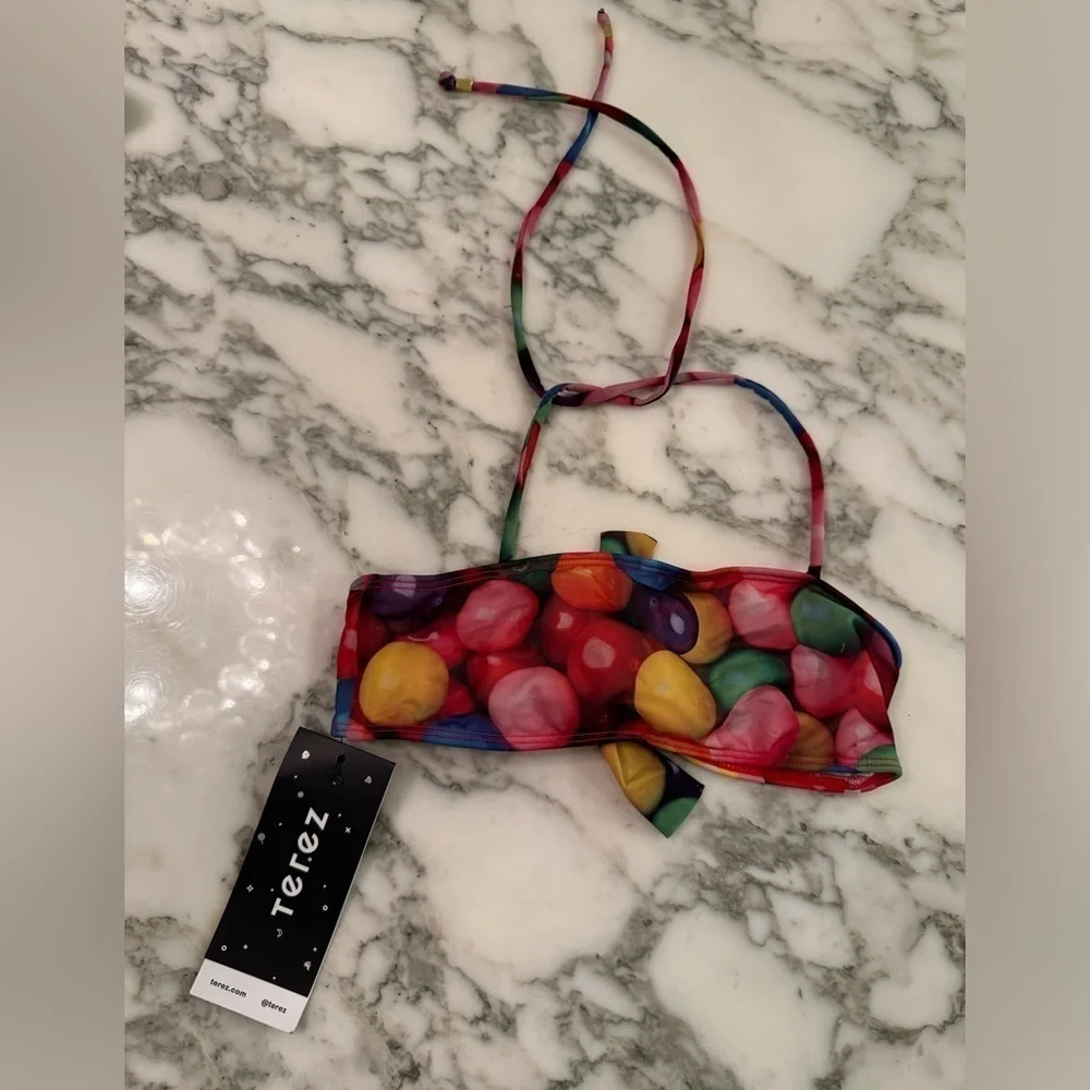 NWT Zara Terez Girls Bubblegum print Bikini Top sz 14